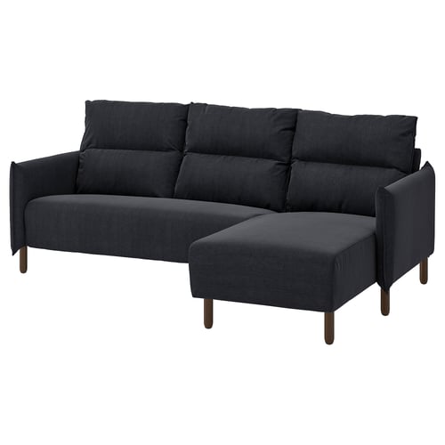 MANNARP Sofá cantoneira 3 prazas, Saxemara negro-azul
