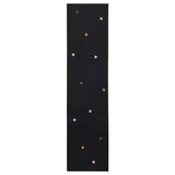 Un corredor de algodón IKEA MÄVINN negro con puntos de crochet multicolor.