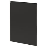 Panel plano negro con lixeiro ángulo, superficie lisa e bordos. Parte do sistema de cociña IKEAS METOD.