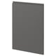 Porta de armario de cociña moderna gris escuro con deseño elegante e sen mangos. Forma rectangular, panel de superficie plana.