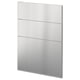 Armario de cociña Ikea METOD con fachadas de aceiro inoxidable, deseño elegante e rectangular.