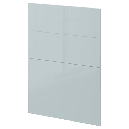 Fmt. Ikea METOD panel frontal de armario gris-azul brillante, rectangular, elegante e deseño moderno.