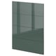 Panel de cociña moderna: serie METOD. Deseño gris-verde brillante, rectangular, elegante.