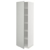 Armario branco METOD con estantes gris claro, de forma rectangular.