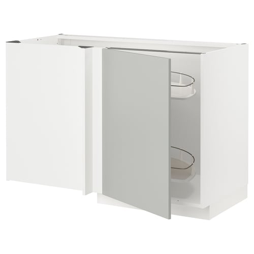 Armario de cociña branco METOD con portas de havstorp gris claro, deseño minimalista moderno.