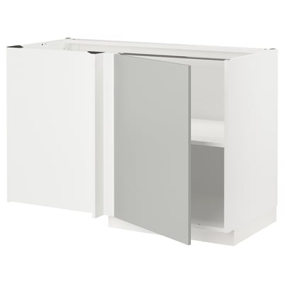 Representa un armario de cociña branco, moderno e rectangular con liñas limpas e deseño minimalista cunha elegante porta plana.