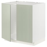 Un armario de cociña verde METOD con forma rectangular e deseño suave.