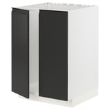 Moderno armario de cociña METOD en branco e negro, porta mate con mango elegante, deseño minimalista.