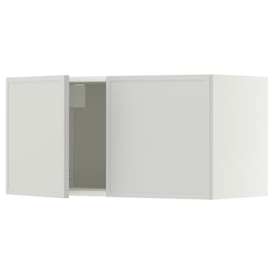 METOD Armario de parede con 2 portas, branco/Aspudden gris claro, 80x40 cm