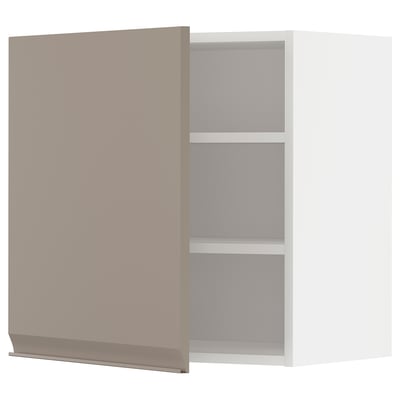Armario de cociña METOD en gris beige claro cun deseño moderno, cunha porta elegante e estantes axustables.