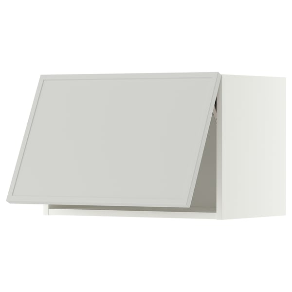 METOD Armario de parede horizontal, branco/Aspudden gris claro, 60x40 cm