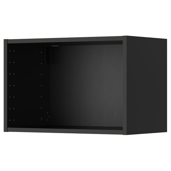 Armario de parede METOD negro, rectangular, con estante axustable, acabado de melamina.