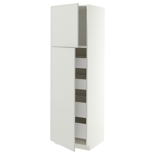 METOD / MAXIMERA Aa2 pt4 cj, branco/Aspudden gris claro, 60x60x200 cm