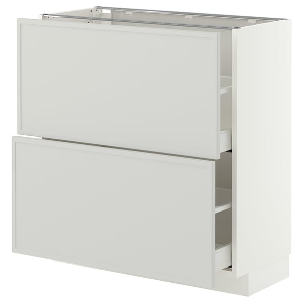 METOD / MAXIMERA Abjo2 cj, branco/Aspudden gris claro, 80x37 cm