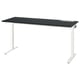 MITTZON: escritorio rectangular negro con pernas brancas, altura axustable.