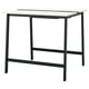A mesa alta de conferencias MITTZON cunha parte superior branca e patas de metal negro, cun deseño elegante e moderno ideal tanto para sentado como para estar de pé.