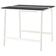 Mesa de conferencias de pé / sentado MITTZON, top negro, pernas brancas, forma rectangular, deseño elegante para espazos profesionais.