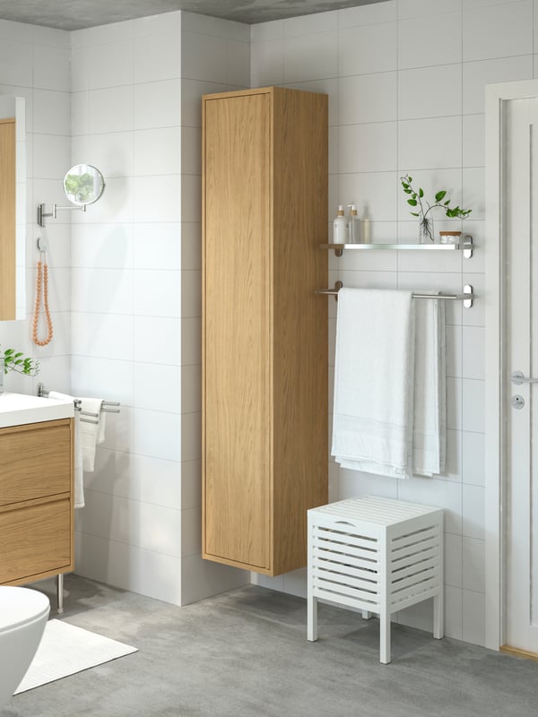 MUSKAN Asento con almacenaxe, branco, 50 cm