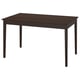 Mesa de comedor de madeira rectángula NÄSINGE, marrón escuro, catro patas.