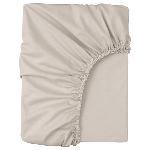 NONNEA NONNEA saba de cama, beige, algodón, rectangular, axustado, bordos elásticos.