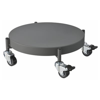 Dolly de plantas OLIVBLAD: redondo, gris, 4 rodas, altura axustable, bandexa reversible.