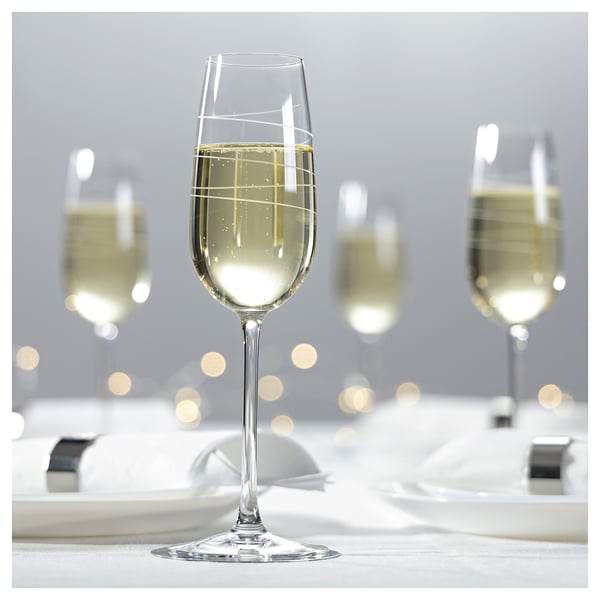OLIVDUVA Copa de cava, vidro incoloro/forma de espiral, 22 cl