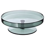 Unha bandexa de servizo OMBONAD de vidro verde moderna. É un deseño elegante e circular cunha base robusta.