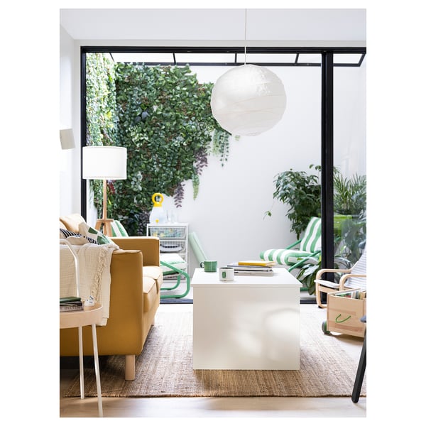 ÖSTAVALL Mesa café axustable, branco, 90 cm