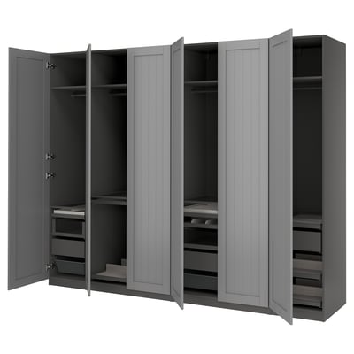 PAX / GULLABERG Combinación armario, gris escuro/gris, 300x60x236 cm