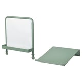 RELATERA: ferramenta educativa verde con taboleiro branco e taboleiro de escritura en ángulo. Deseño moderno, aceiro duradeiro e poliestireno.
