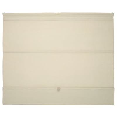 Persiana romana beige RINGBLOMMA, aspecto de liño, sen fíos, imáns para axuste de altura, característica de seguridade para nenos.