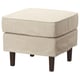 ROCKSJÖN pé beige: tecido cadrado, suave, patas de madeira escura.