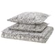 Conxunto de cama RODGERSIA, patrón paisley negro/branco, rectangular, algodón/viscosa, dobrado ordenadamente.