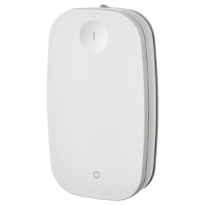 Un dimmer sen fíos ikea RODRET branco e rectangular cunha superficie lisa e bordos redondeados, deseñado para o control de iluminación doméstica intelixente.