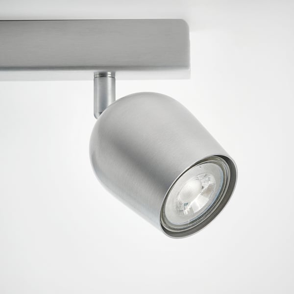 Moderno elegante foco de teito prateado con lámpada brillante axustable.