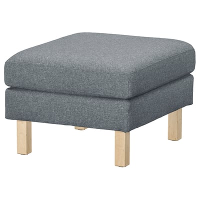 Un taburete gris de SALTSJÖBADEN con patas de madeira clara.