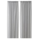 Opción: Gris claro, cortinas transparentes con patróns brancos, poliéster reciclado, rectangular.
