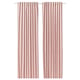 Cortinas de veludo rosa con peto de vara, elegantes plisados e tecido groso para amortiguar o son e filtrar a luz.