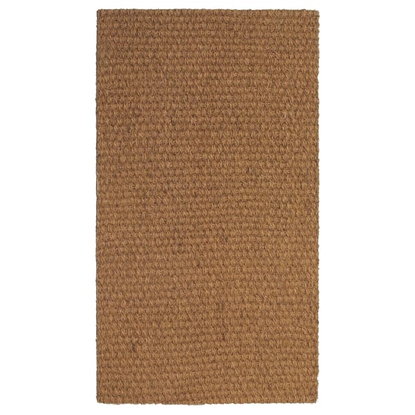 Alfombra de coir natural SINDAL, forma rectangular, tecido texturizado, aspecto duradeiro e natural.