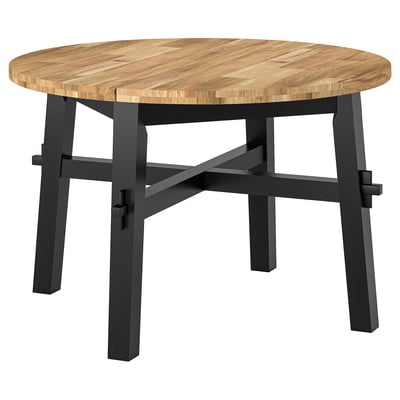 SKOGSTA Mesa de comedor, acacia/negro, 120 cm