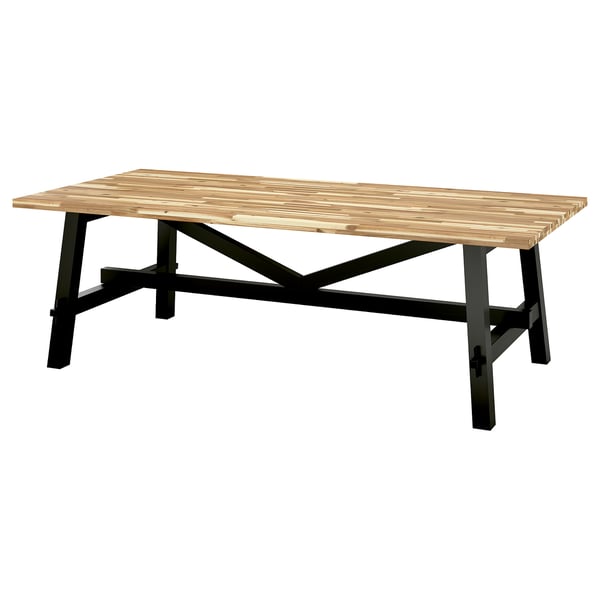 SKOGSTA Mesa de comedor, acacia/negro, 235x100 cm
