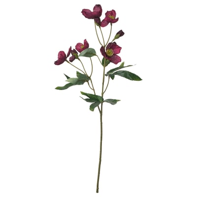 SMYCKA: flor artificial vermella púrpura con follas verdes nun talo.