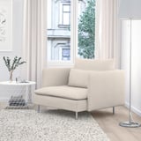 Cadeira de brazos beige SÖDERHAMN con coxín por xanela.