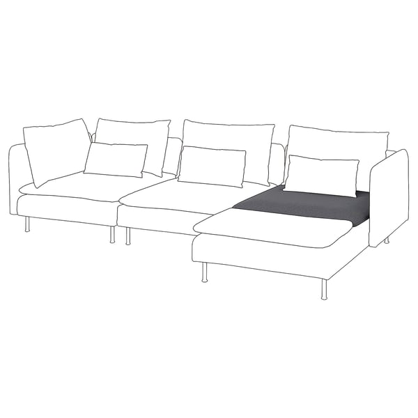 Sofá seccional SÖDERHAMN, branco con inserción de asento escuro, deseño moderno.
