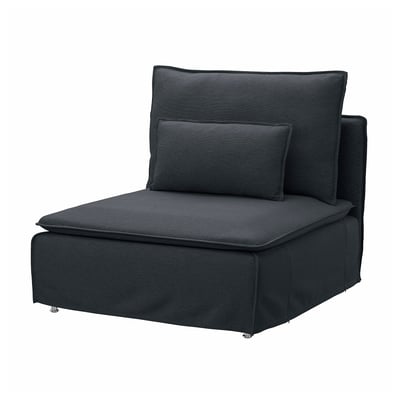 Cadeira gris escuro SÖDERHAMN, deseño moderno elegante, cuberta de tecido peluche, asento e respaldo cómodos acolchados.