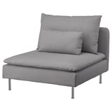Cadeira gris SÖDERHAMN, moderna con pernas metálicas, deseño minimalista.