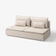 Sofá SÖDERHAMN beige con asentos profundos e coxíns de respaldo soltos. Deseño moderno e minimalista con pernas altas.
