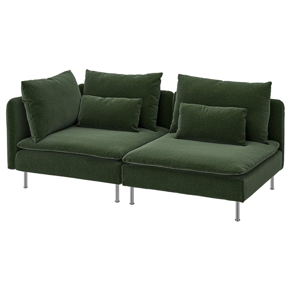 SÖDERHAMN Sofá 3 prazas, +extremo aberto/Johanneshov verde escuro