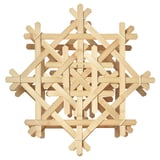 Lámpada pendente de bambú STRÅLA, cor natural, forma xeométrica, deseño intrincado.