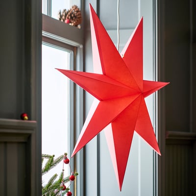 STRÅLA Pantalla para lámpada, vermello, 70 cm